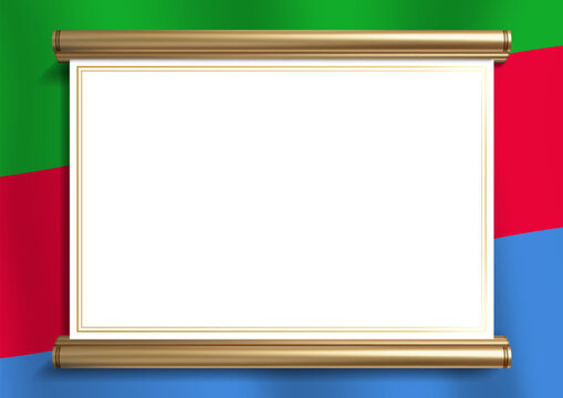 horizontal frame and border with Eritrean flag