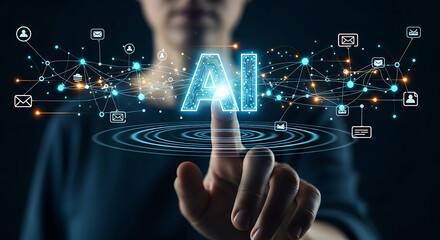 Artificial Intelligence and Human Interaction Navigating the Digital Future A Person Interacting with AI Technology