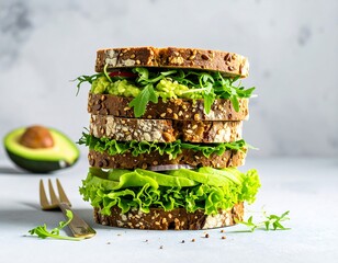 Healthy avocado sandwich