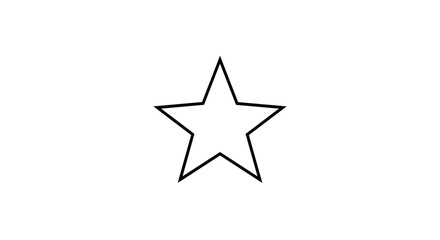 Obraz premium Simple black outline of a five-pointed star shape.