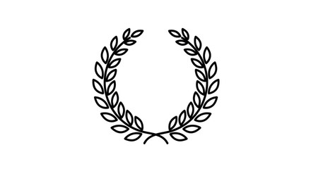 Obraz premium Simple black line drawing of a laurel wreath.