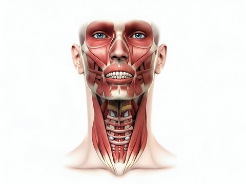 Detailed Anatomy of Human Head and Neck Muscles.