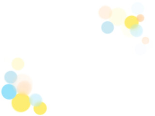 水色とオレンジの透明感のあるかろやかな雰囲気の滲んだドット背景イラスト