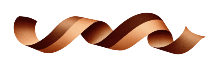 Brown ribbon, twisting, 3D effect