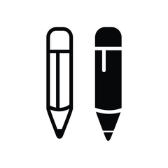 Pencil icon vector logo design template flat style