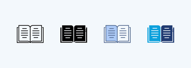 Book Multiple Style Icon Collection