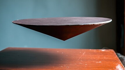 Floating cone on a circular disc