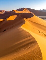 Sunrise over sand dunes