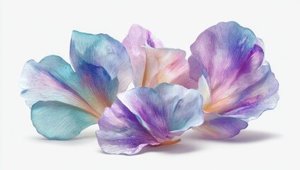 Delicate pastel flowers, vibrant colors, soft petals