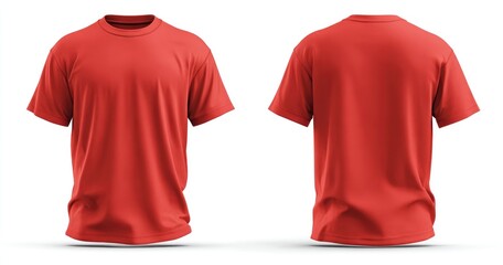 Red t-shirt mockup, front and back views (1)