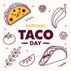 NATIONAL TACO DAY vector illustration