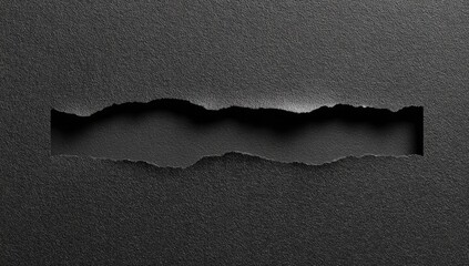 Dark gray paper with a torn horizontal strip