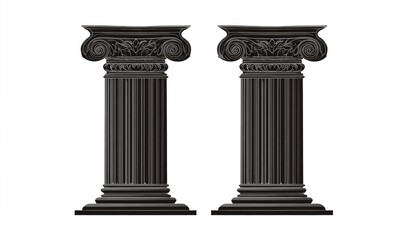 Two dark gray classical pillars