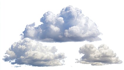 Fluffy cumulus clouds against a white background (4)