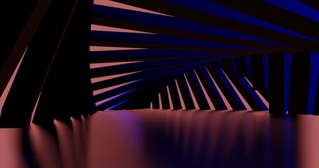 Abstract architecture background geometric shapes in design interior 3d render