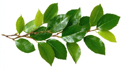 Fototapeta premium Close-up of a branch with vibrant green leaves (1)