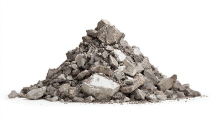 Obraz premium A pile of gray crushed concrete debris