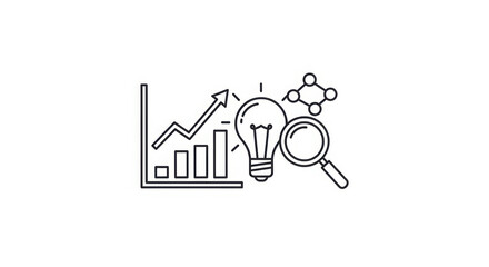 Business growth and innovation concept with data analysis and ideas