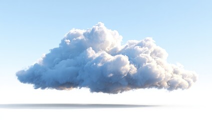 Fluffy cumulus cloud against a pale blue sky