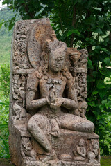 ancient stone buddha statue