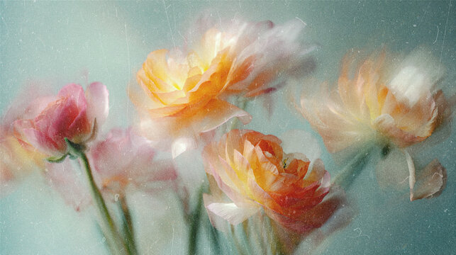 Soft Blurred Y2K Florals Vintage Backgrounds