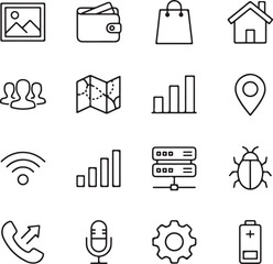 Electronics and technology icons set