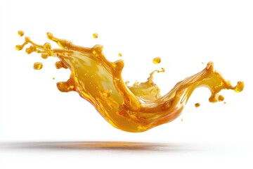 Golden juice splash, dynamic and bright