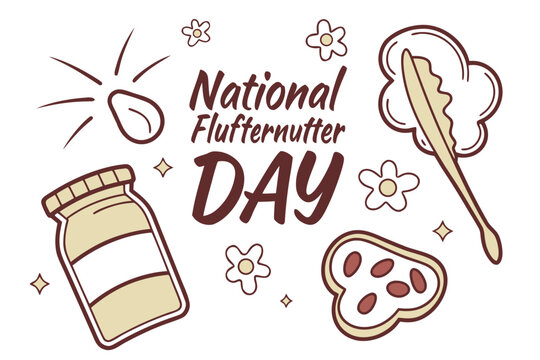 NATIONAL FLUFFERNUTTER DAY vector illustration