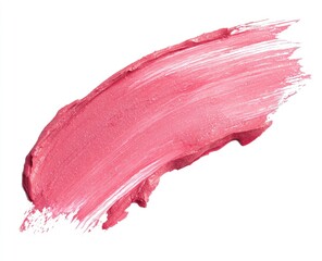 Swatch of pink lipstick on white background