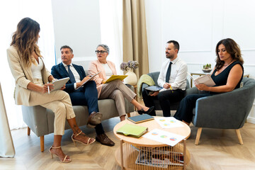 Business people working together in modern office during meeting