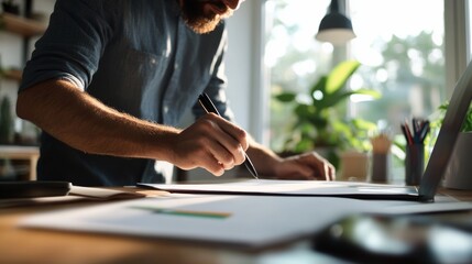 Creative design process home office artwork creation bright workspace close-up artistic expression