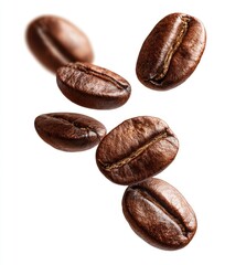 Obraz premium Roasted coffee beans in mid-air (2)