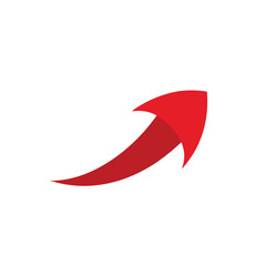 상승하는 빨간색 벡터 화살표