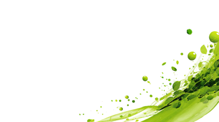 Vibrant lime green liquid splash against black
