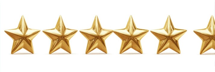 Five gold stars on a white background