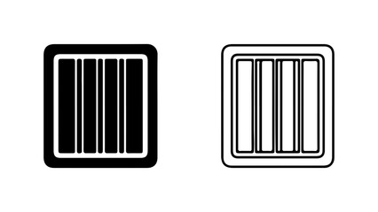 Barcode Icon Set Black and White Square Designs.