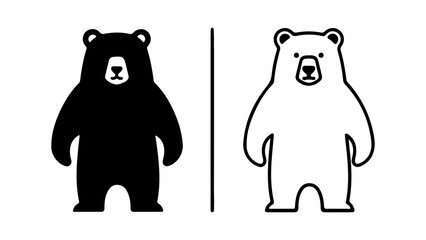 Black and white bear illustrations.