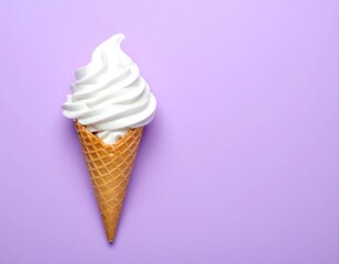 Vanilla soft serve ice cream cone