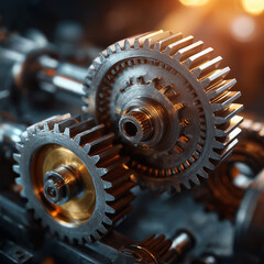 close up view of a gears