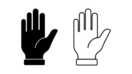 Black and white hand icons showing palm.
