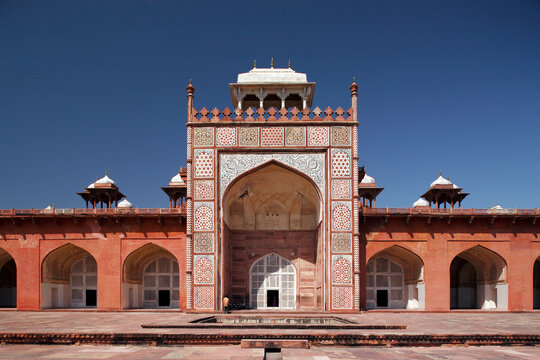 Akbar's tomb mausoleum Mughal emperor Akbar Sikandra Agra Uttar Pradesh India 