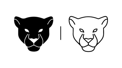 Black and white panther head logo designs.