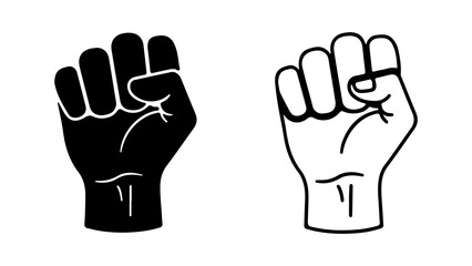 Black and White Raised Fists Symbolizing Solidarity and Resistance 1.