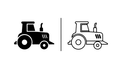 Black and white tractor illustration perfect for agricultural and farming themes.