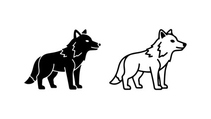 Black and white wolf illustrations.