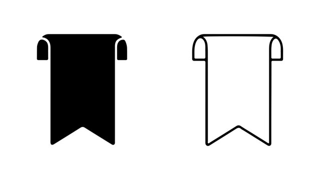 Bookmark icons in black and white perfect for web design and apps.