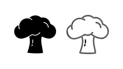 Broccoli illustration in black and white perfect for design and art.