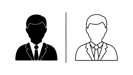Business professional icon silhouette and outline design concept.