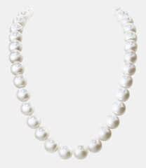 Elegant pearl necklace, symmetrical and round