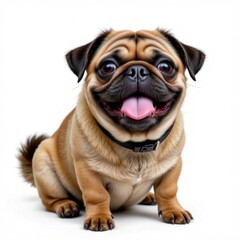 Obraz premium Playful and Happy Pug Dog with Bright Smile and Fun Expression